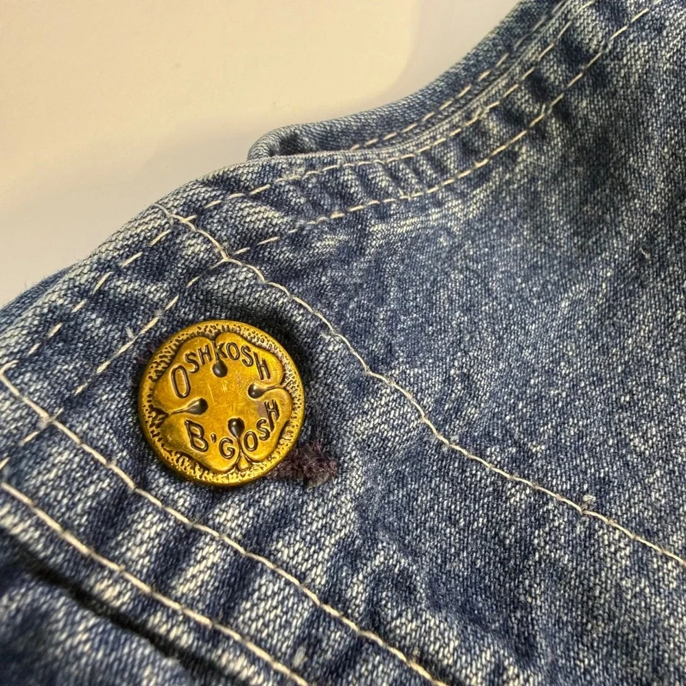 Vintage 90s Oshkosh B'gosh Vestbak Overalls Shortalls Romper Denim 18 months